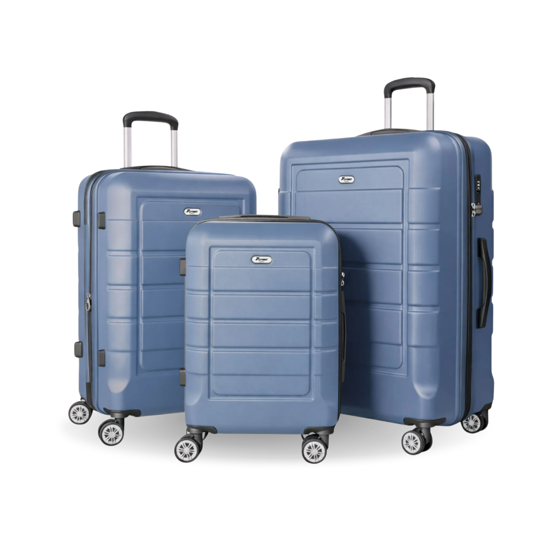 Fly First Harbour Blue Bundle 3-Piece Luggage Set